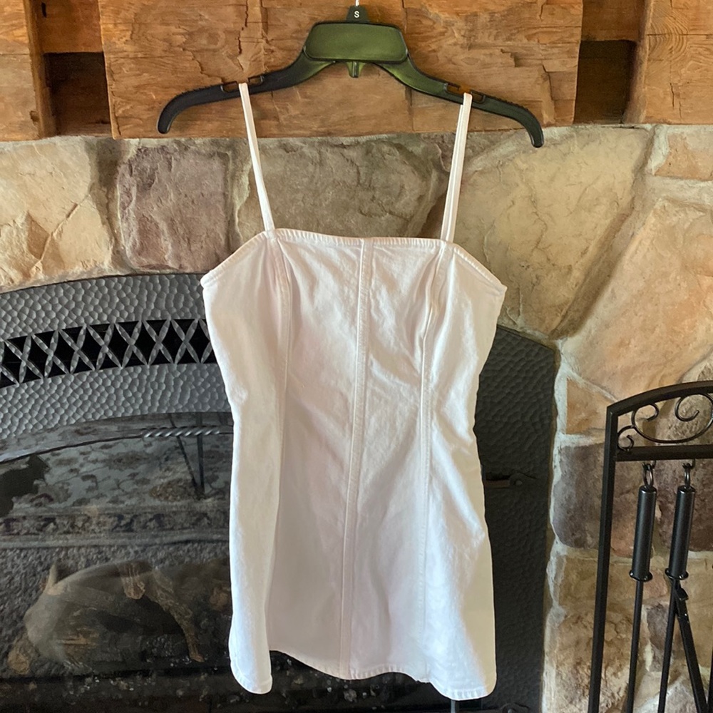 Zara white denim dress